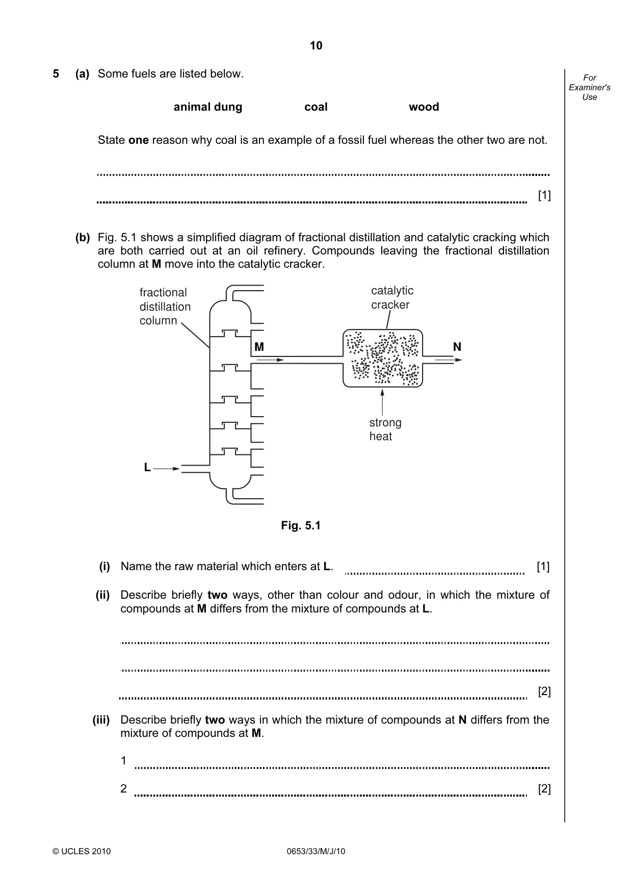Cambridge IGCSE Science - Combined 0653 2010 May/June Paper 3 · Variant 3 question paper, page 10 of 20