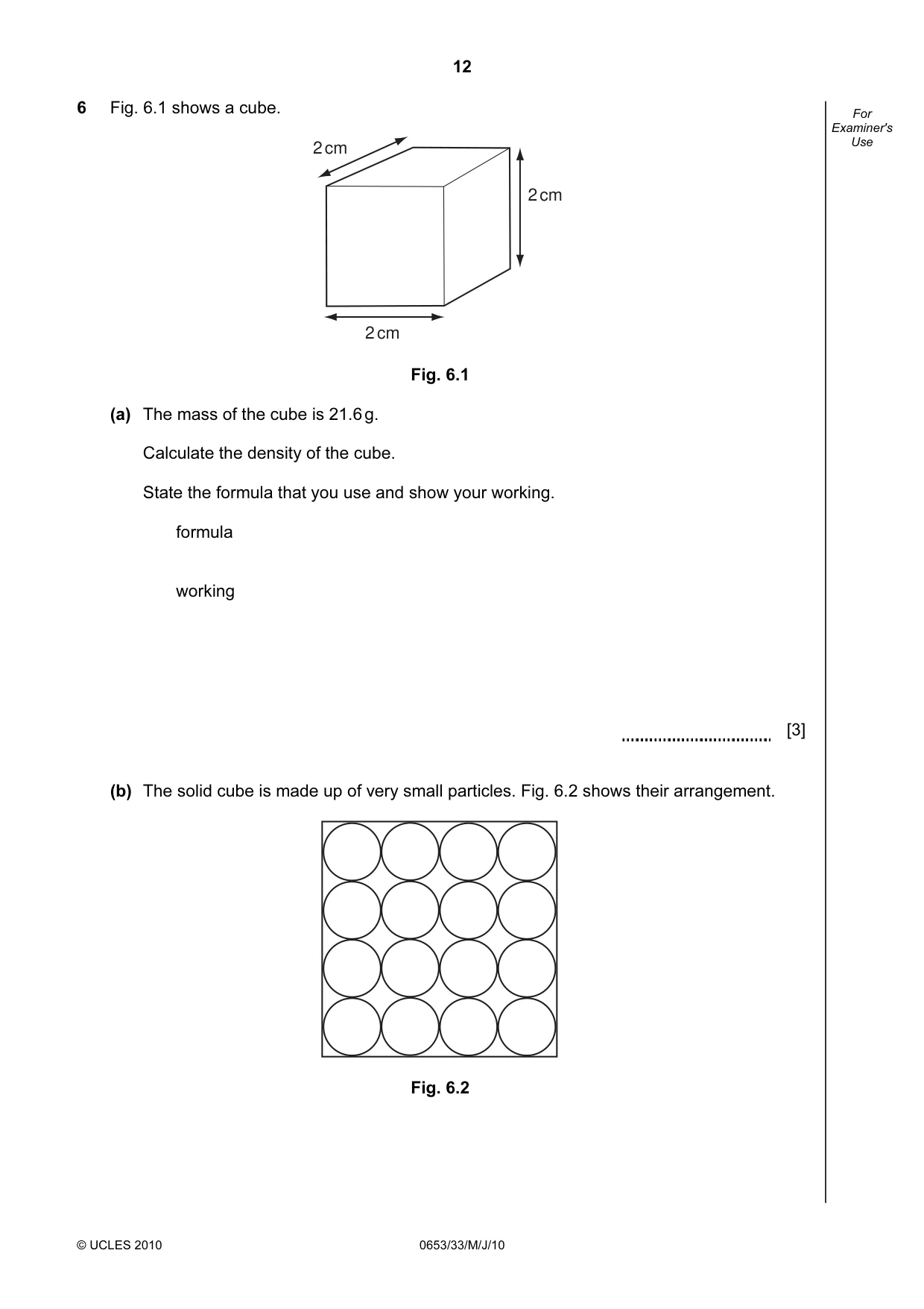 Cambridge IGCSE Science - Combined 0653 2010 May/June Paper 3 · Variant 3 question paper, page 12 of 20