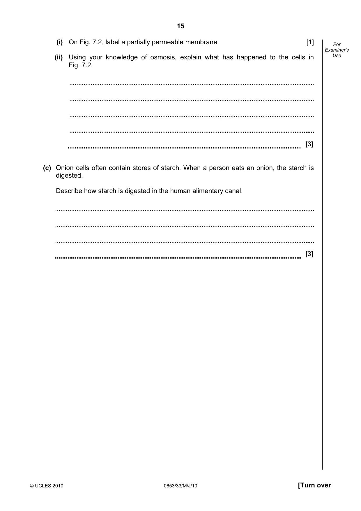 Cambridge IGCSE Science - Combined 0653 2010 May/June Paper 3 · Variant 3 question paper, page 15 of 20