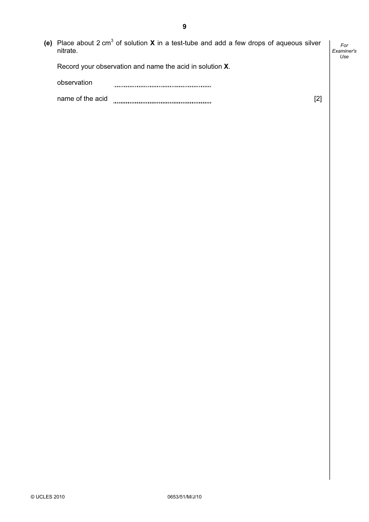 Cambridge IGCSE Science - Combined 0653 2010 May/June Paper 5 · Variant 1 question paper, page 9 of 12