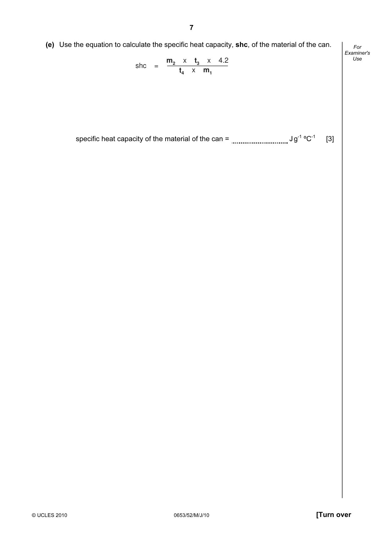 Cambridge IGCSE Science - Combined 0653 2010 May/June Paper 5 · Variant 2 question paper, page 7 of 16
