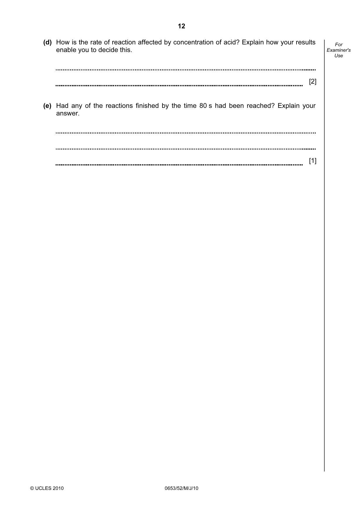 Cambridge IGCSE Science - Combined 0653 2010 May/June Paper 5 · Variant 2 question paper, page 12 of 16