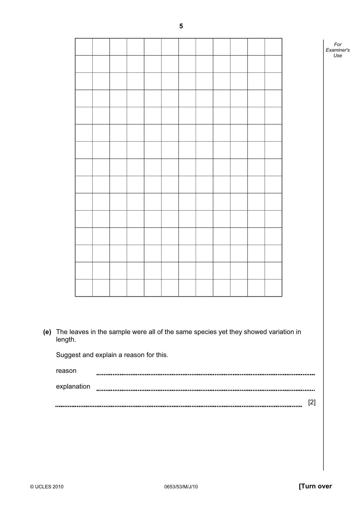 Cambridge IGCSE Science - Combined 0653 2010 May/June Paper 5 · Variant 3 question paper, page 5 of 16
