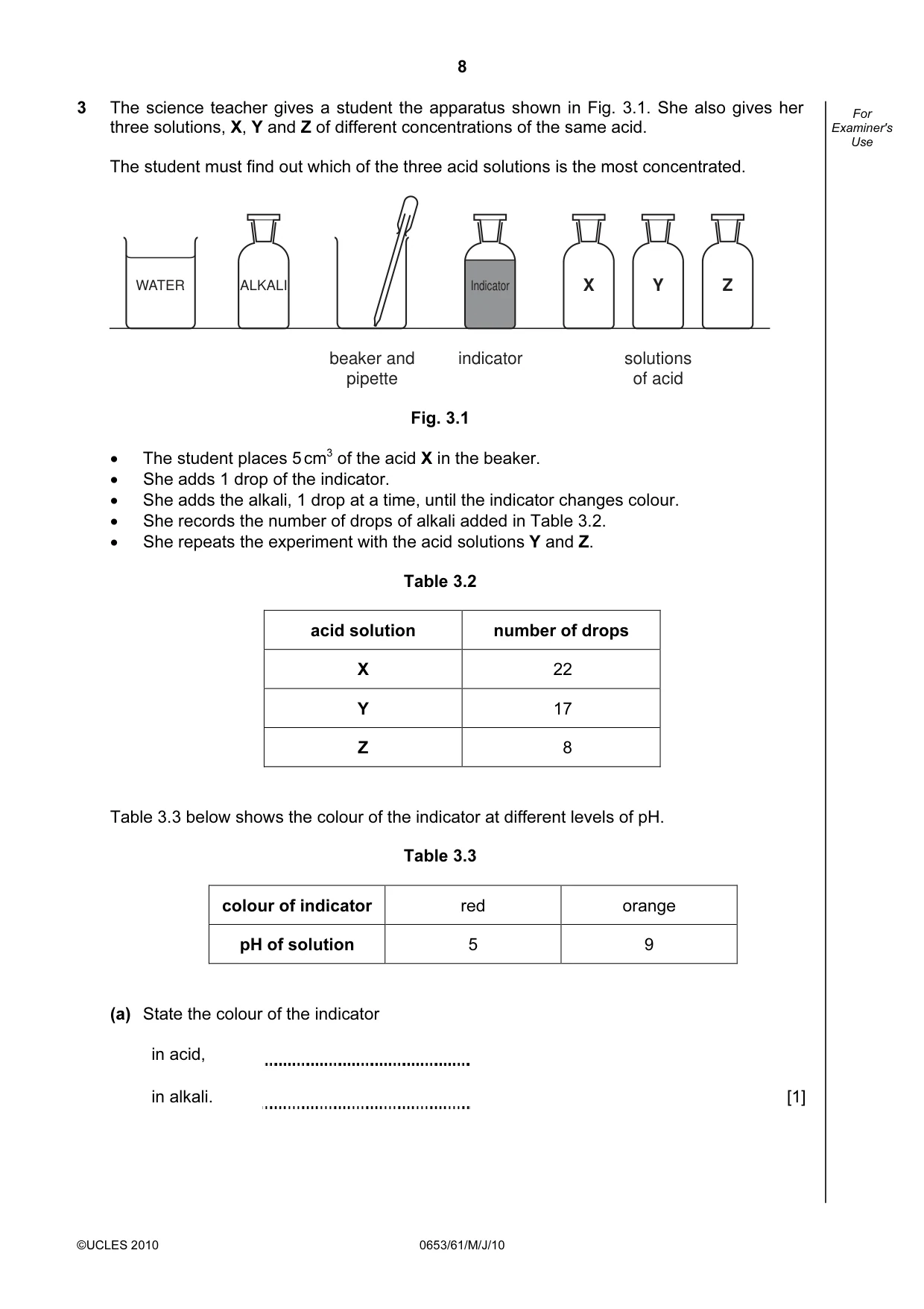 Cambridge IGCSE Science - Combined 0653 2010 May/June Paper 6 · Variant 1 question paper, page 8 of 20