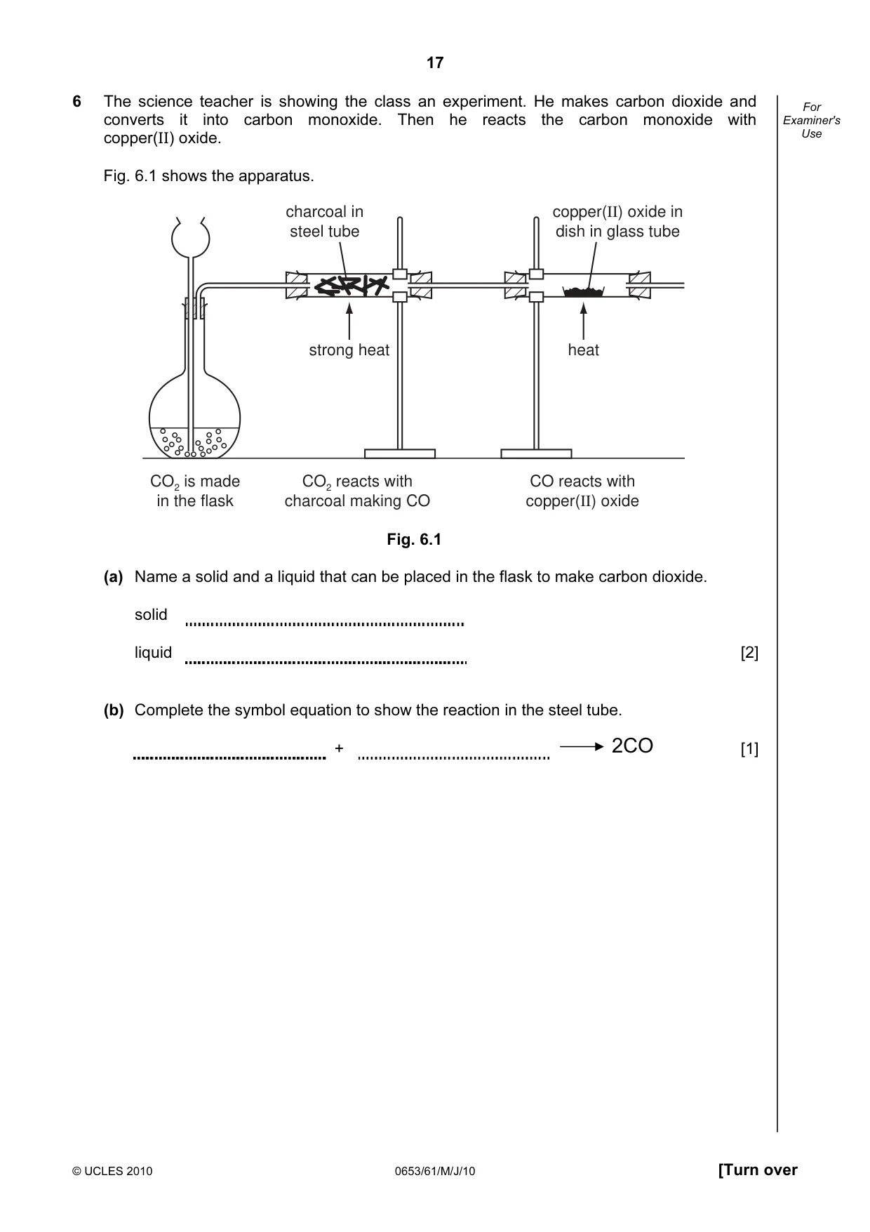 Cambridge IGCSE Science - Combined 0653 2010 May/June Paper 6 · Variant 1 question paper, page 17 of 20
