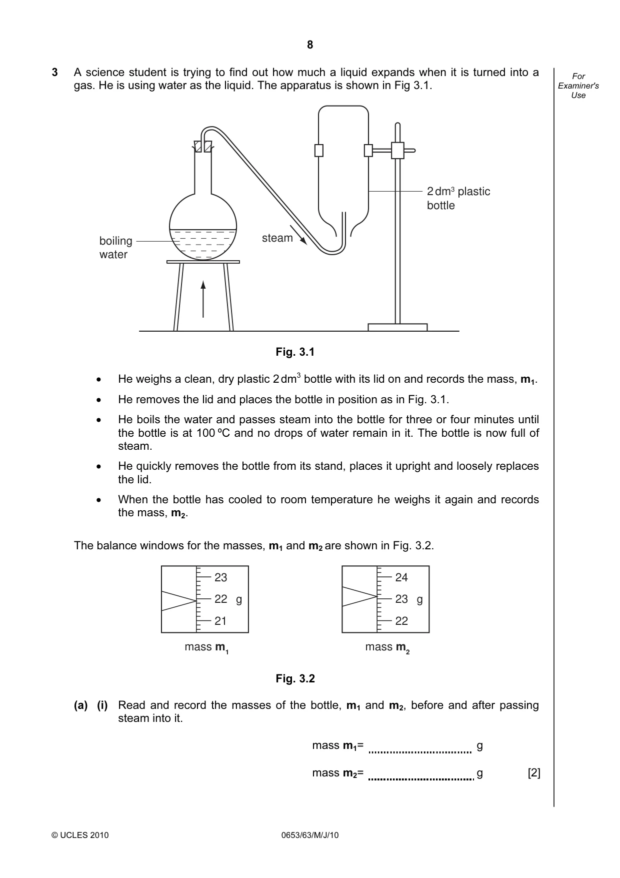 Cambridge IGCSE Science - Combined 0653 2010 May/June Paper 6 · Variant 3 question paper, page 8 of 20