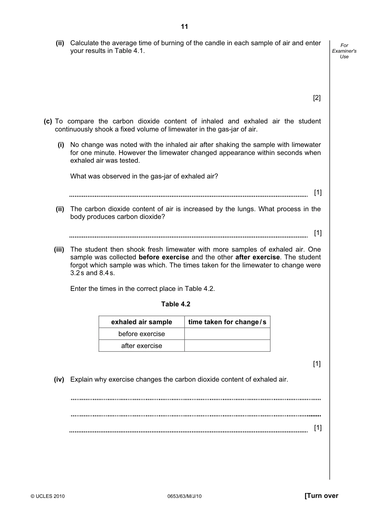 Cambridge IGCSE Science - Combined 0653 2010 May/June Paper 6 · Variant 3 question paper, page 11 of 20