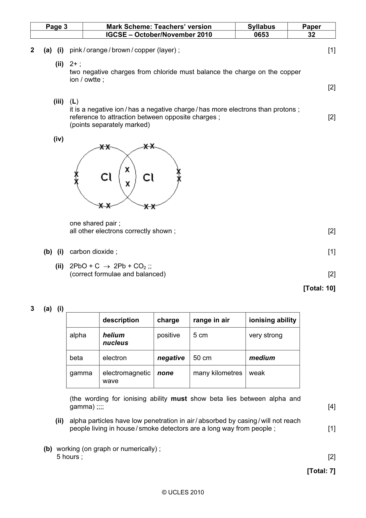 Mark scheme, page 3 of 7