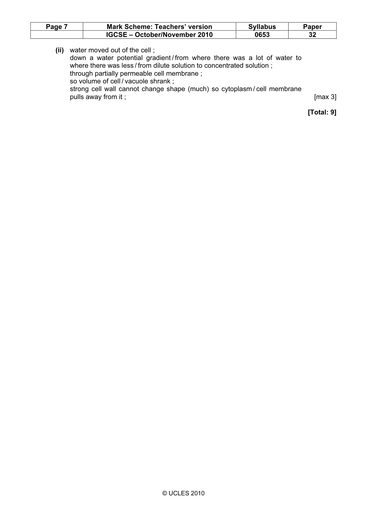 Mark scheme, page 7 of 7