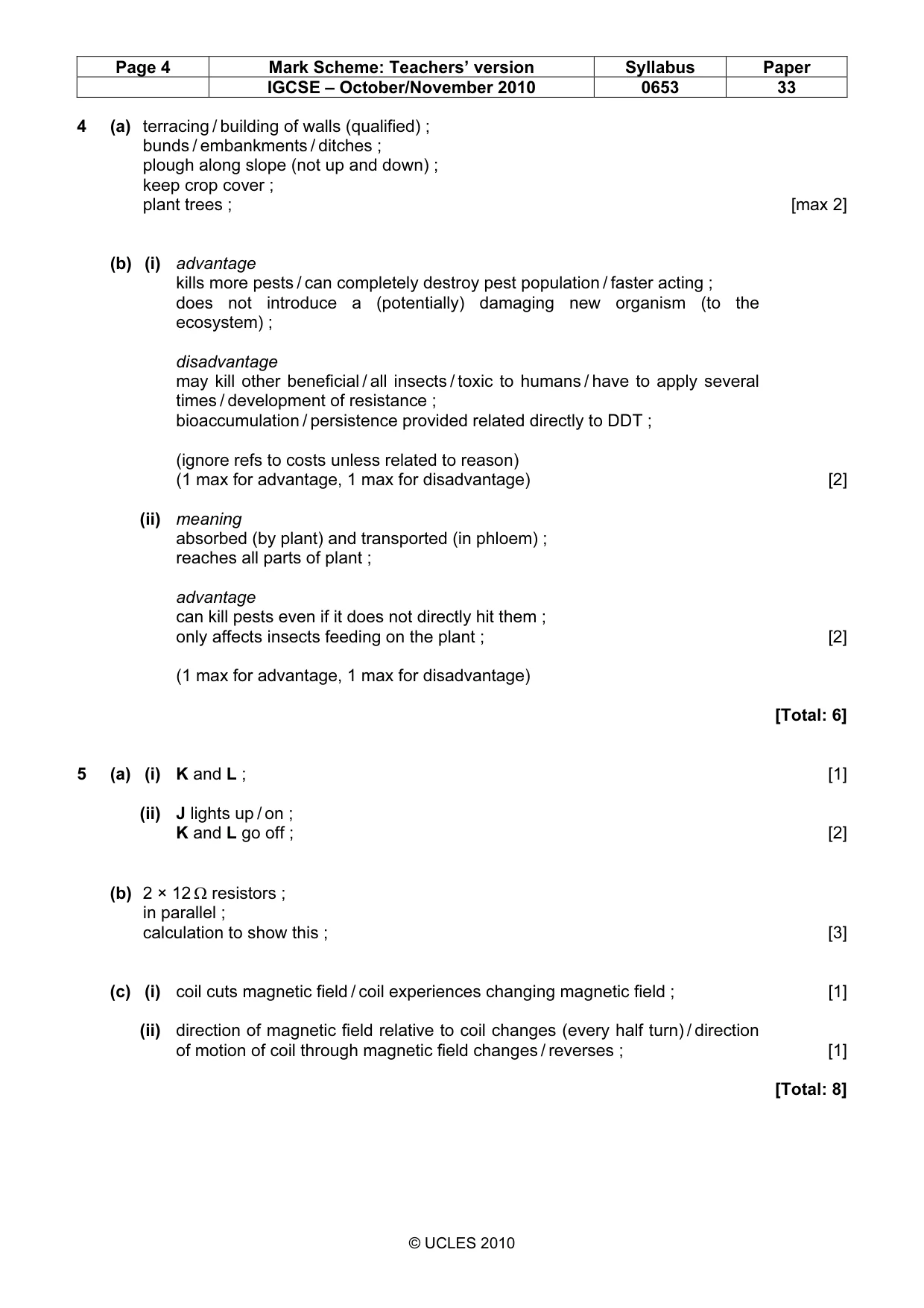 Mark scheme, page 4 of 7