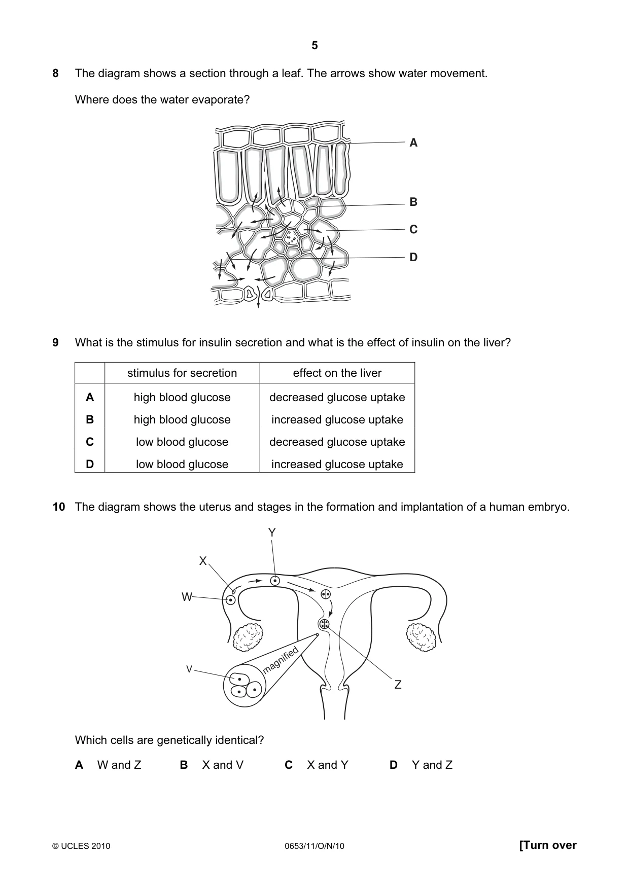 Cambridge IGCSE Science - Combined 0653 2010 Oct/Nov Paper 1 · Variant 1 question paper, page 5 of 20