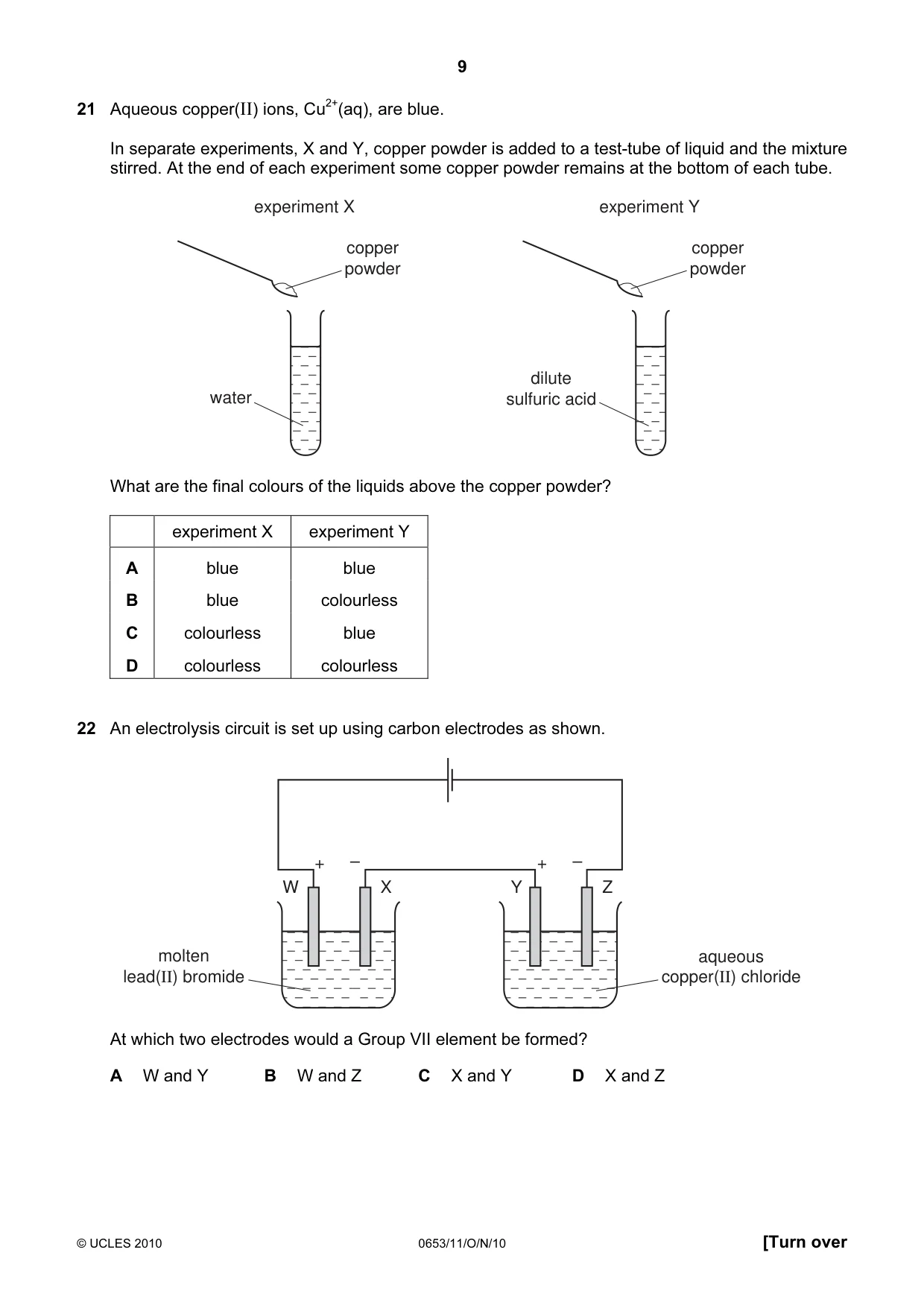 Cambridge IGCSE Science - Combined 0653 2010 Oct/Nov Paper 1 · Variant 1 question paper, page 9 of 20
