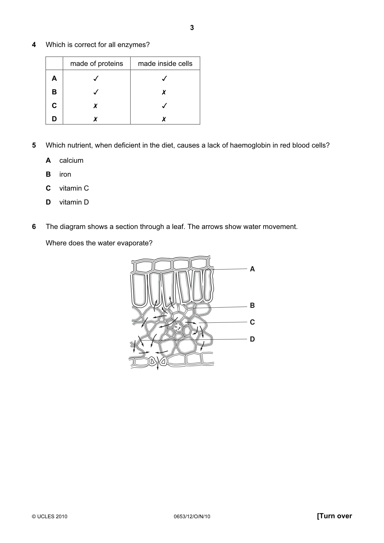 Cambridge IGCSE Science - Combined 0653 2010 Oct/Nov Paper 1 · Variant 2 question paper, page 3 of 20
