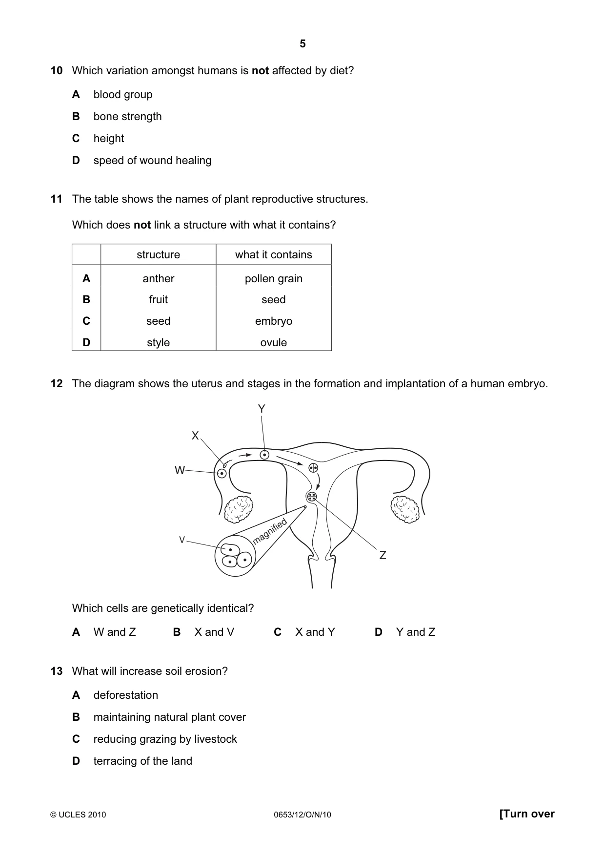 Cambridge IGCSE Science - Combined 0653 2010 Oct/Nov Paper 1 · Variant 2 question paper, page 5 of 20