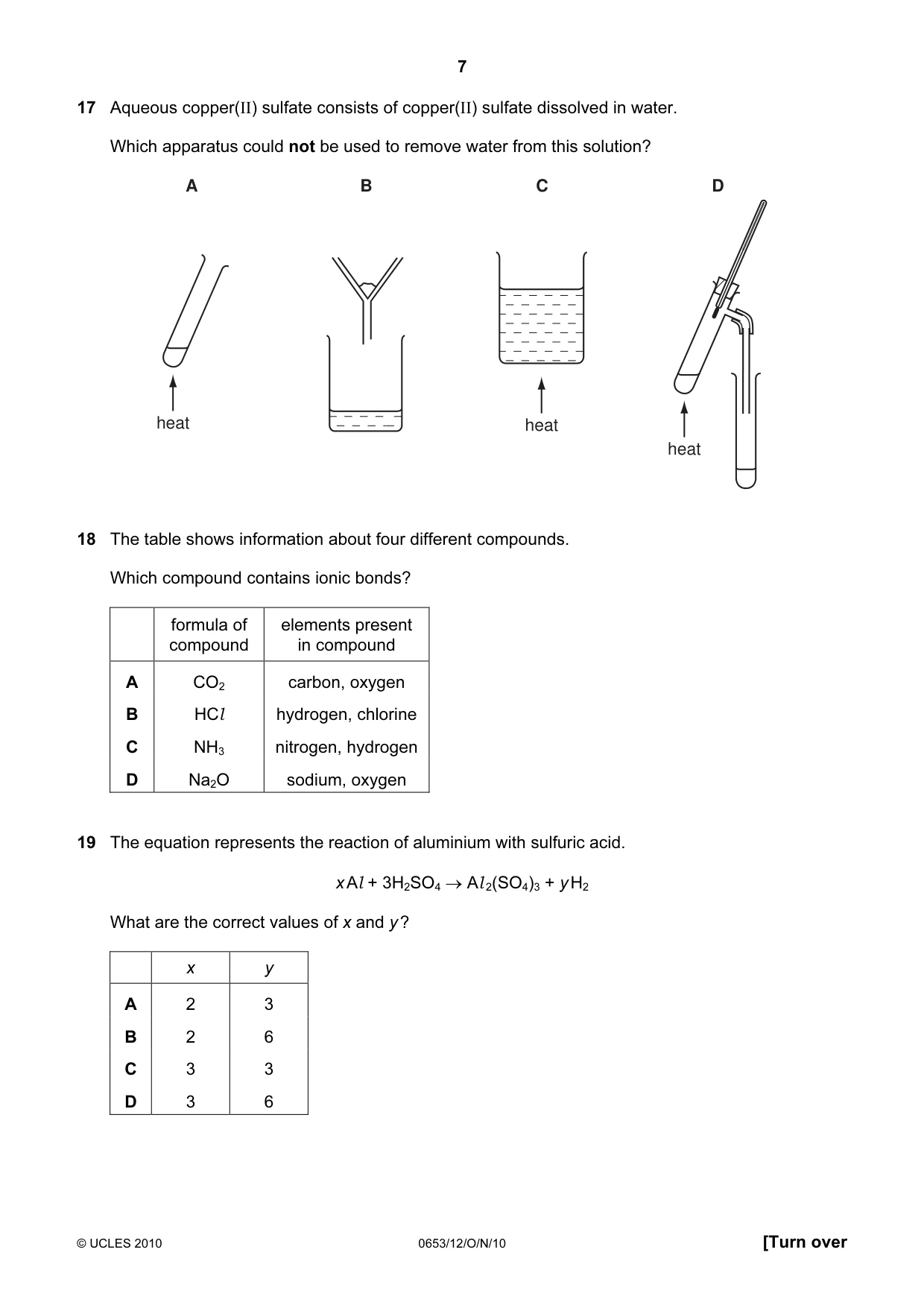 Cambridge IGCSE Science - Combined 0653 2010 Oct/Nov Paper 1 · Variant 2 question paper, page 7 of 20