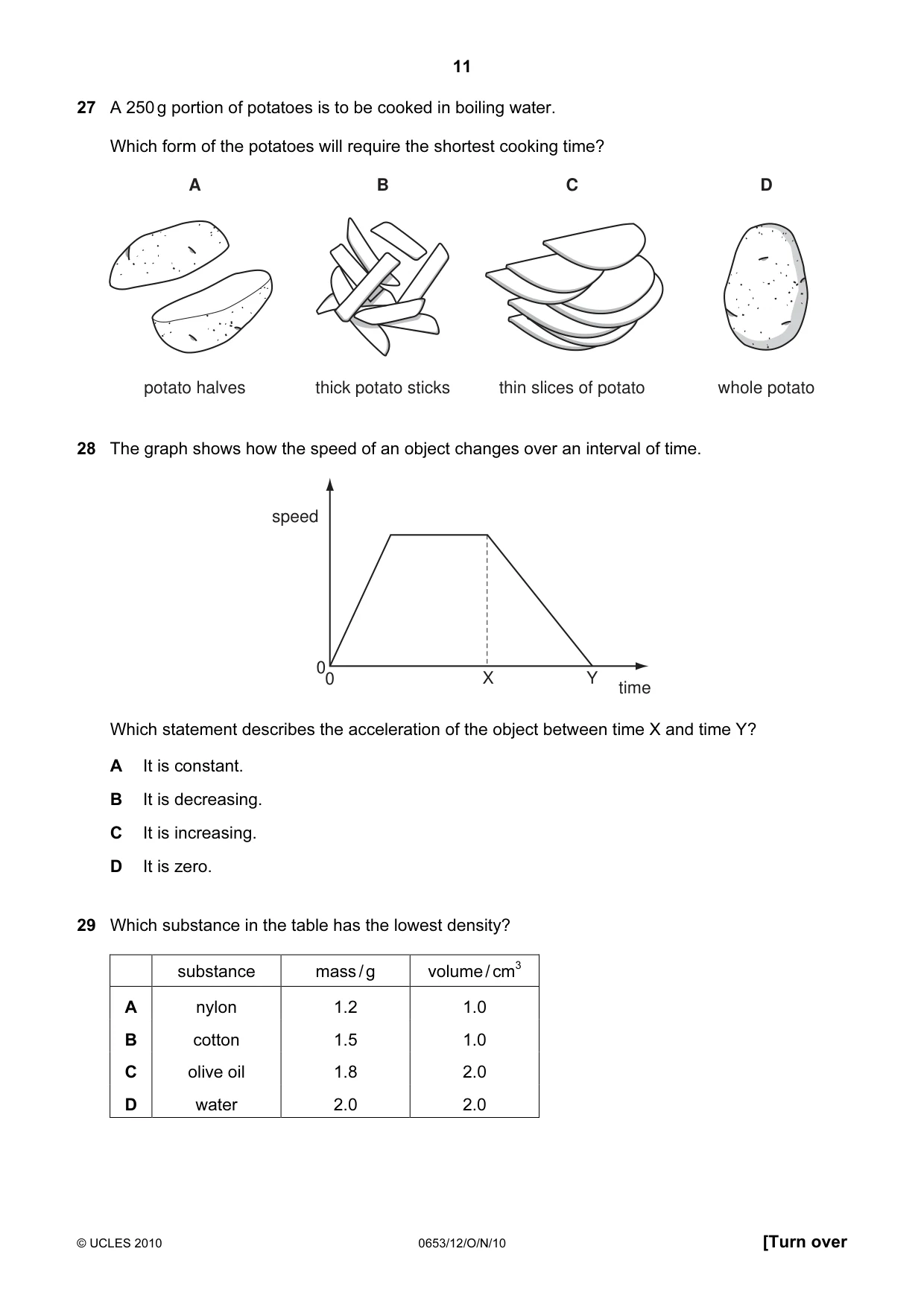 Cambridge IGCSE Science - Combined 0653 2010 Oct/Nov Paper 1 · Variant 2 question paper, page 11 of 20