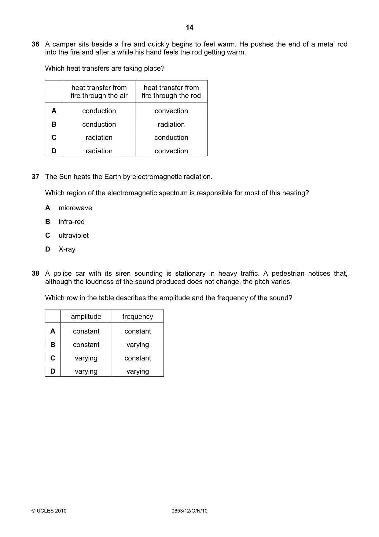 Cambridge IGCSE Science - Combined 0653 2010 Oct/Nov Paper 1 · Variant 2 question paper, page 14 of 20