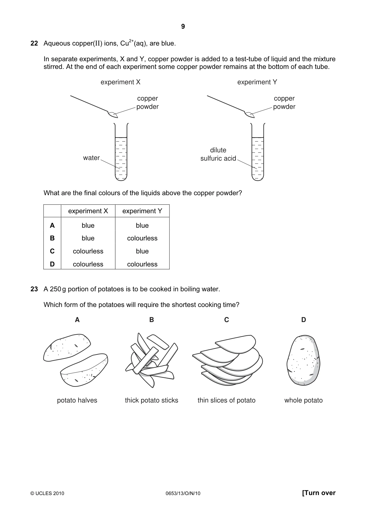 Cambridge IGCSE Science - Combined 0653 2010 Oct/Nov Paper 1 · Variant 3 question paper, page 9 of 20