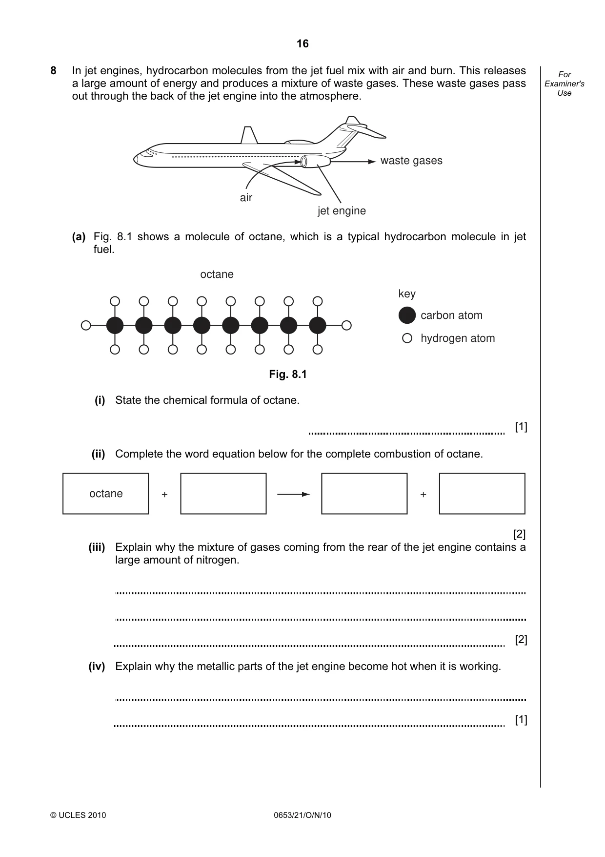 Cambridge IGCSE Science - Combined 0653 2010 Oct/Nov Paper 2 · Variant 1 question paper, page 16 of 20