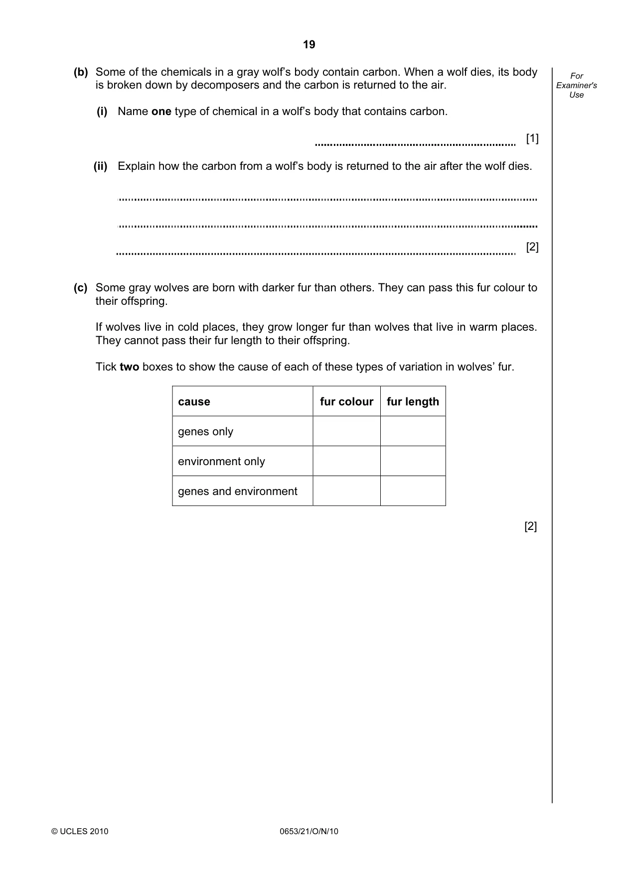 Cambridge IGCSE Science - Combined 0653 2010 Oct/Nov Paper 2 · Variant 1 question paper, page 19 of 20