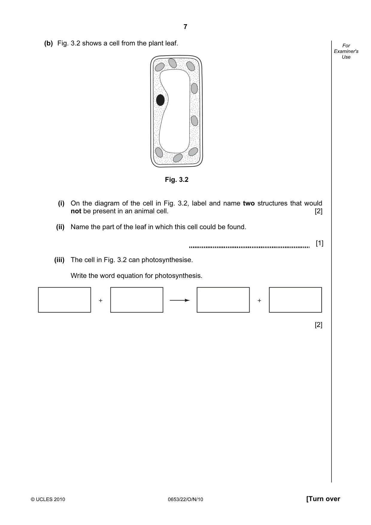 Cambridge IGCSE Science - Combined 0653 2010 Oct/Nov Paper 2 · Variant 2 question paper, page 7 of 24
