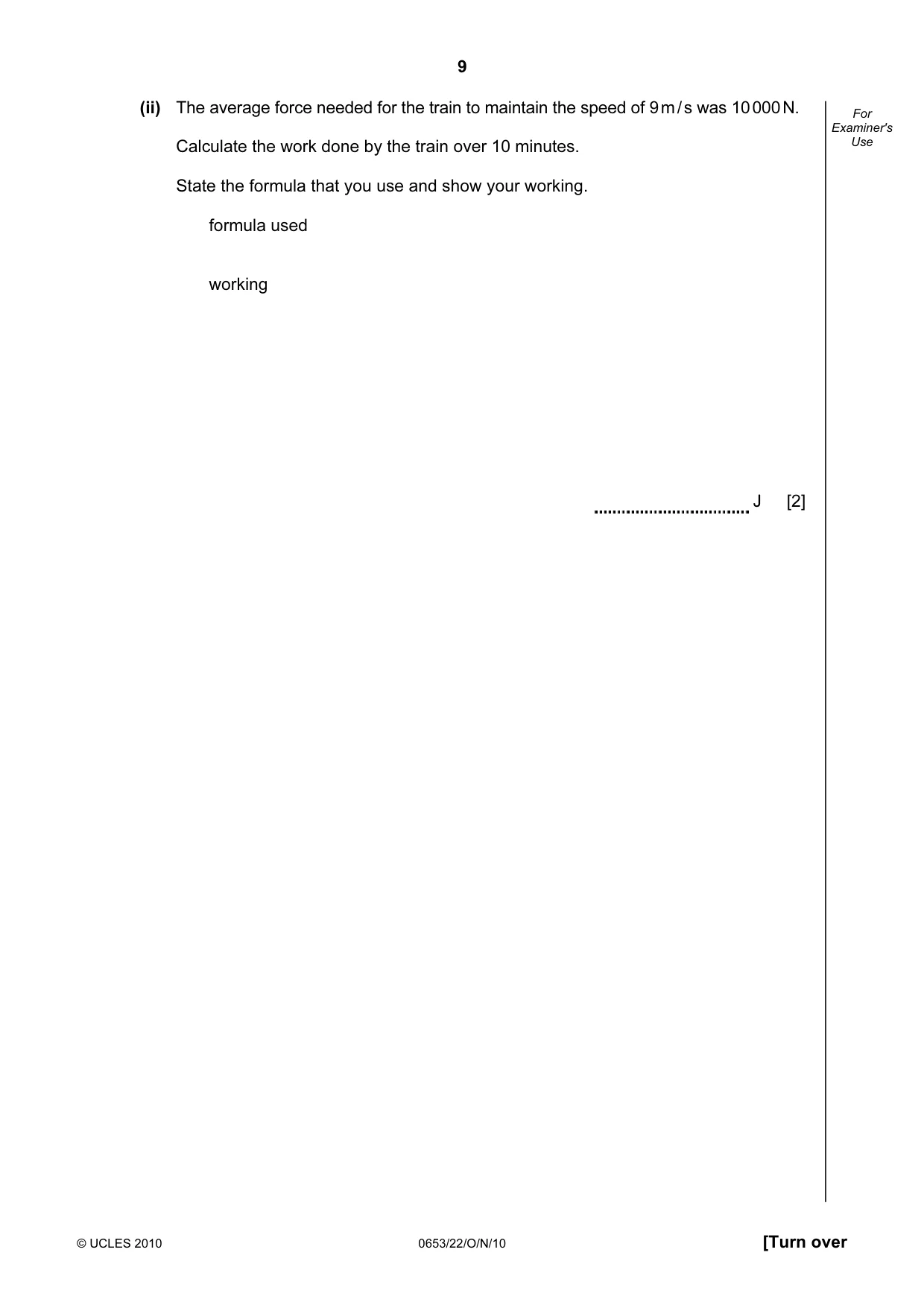Cambridge IGCSE Science - Combined 0653 2010 Oct/Nov Paper 2 · Variant 2 question paper, page 9 of 24