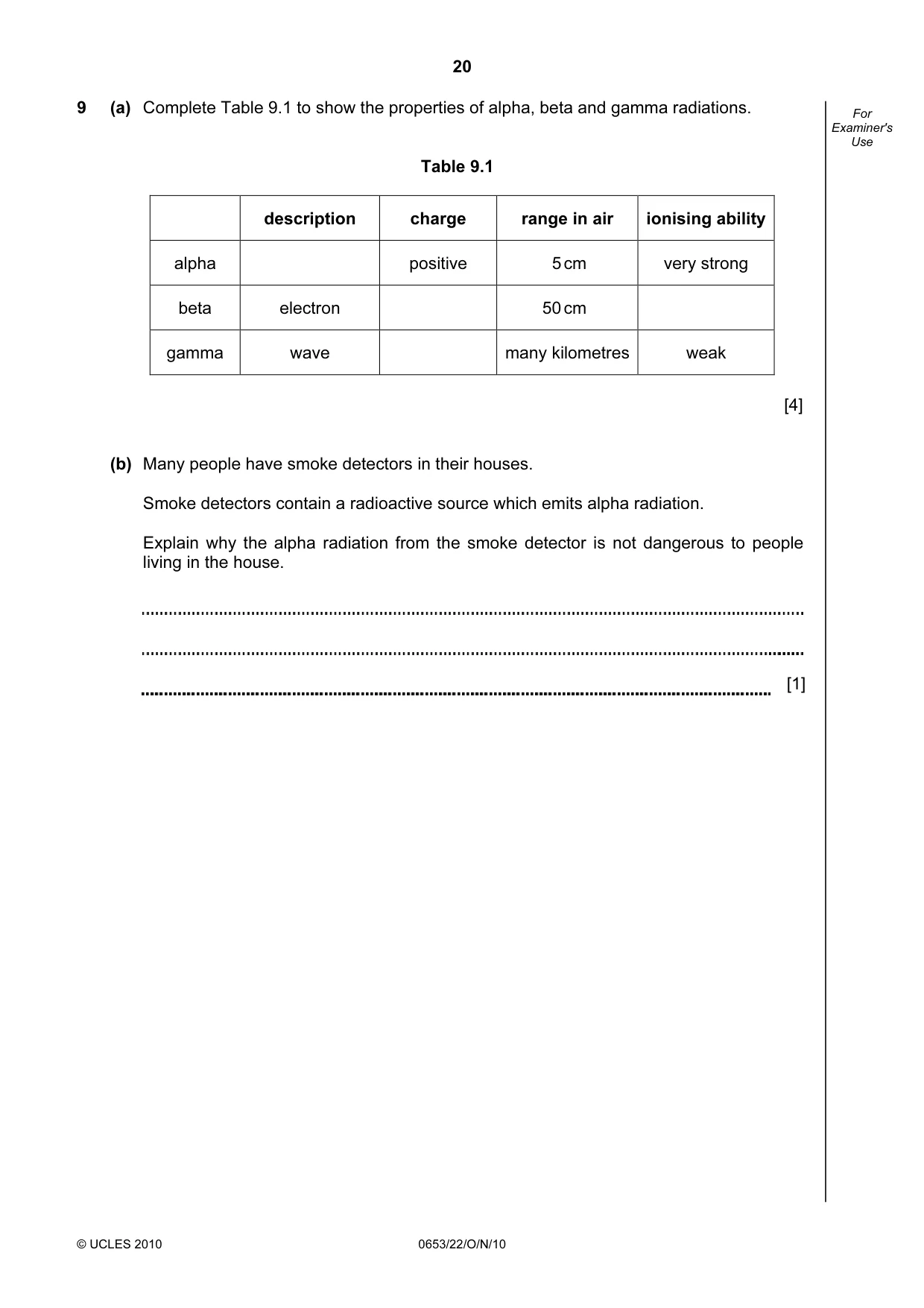 Cambridge IGCSE Science - Combined 0653 2010 Oct/Nov Paper 2 · Variant 2 question paper, page 20 of 24