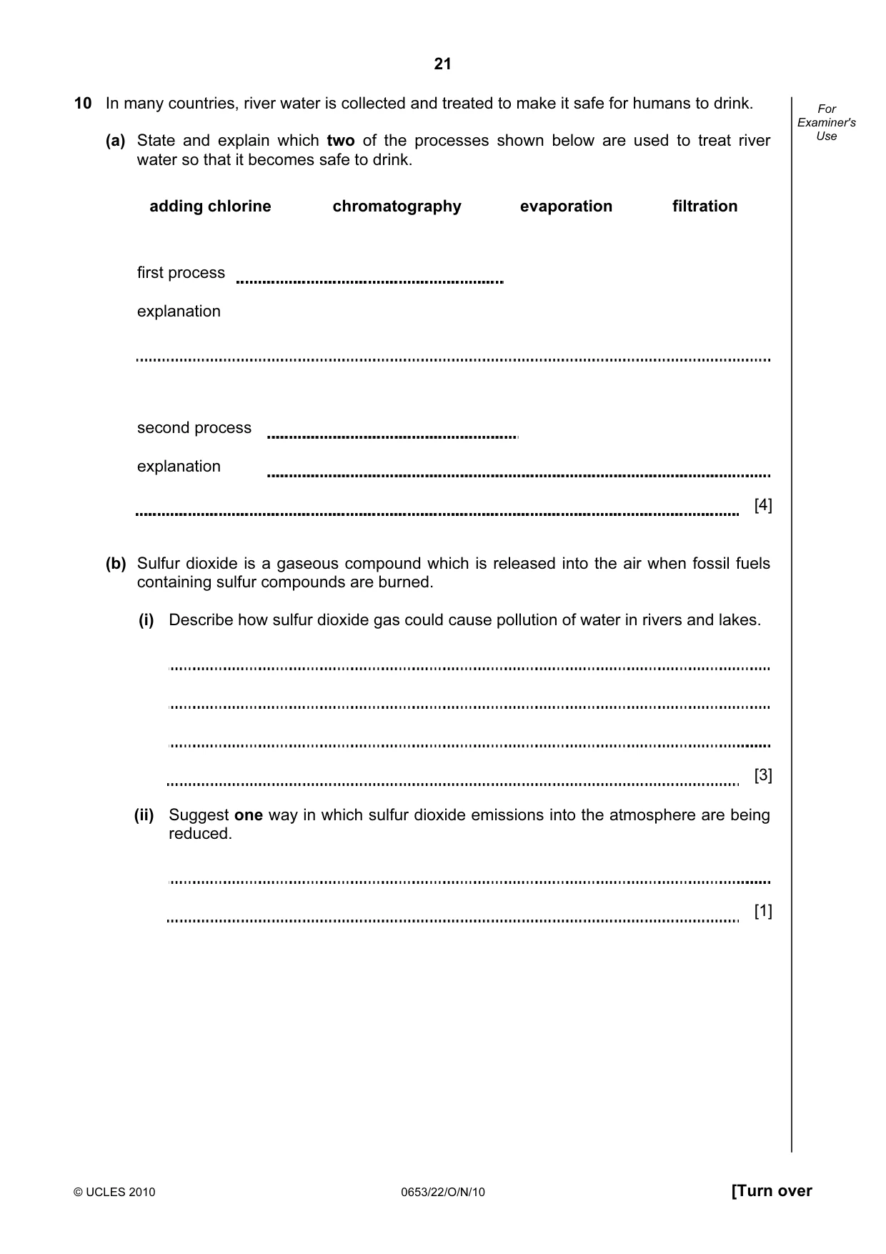 Cambridge IGCSE Science - Combined 0653 2010 Oct/Nov Paper 2 · Variant 2 question paper, page 21 of 24