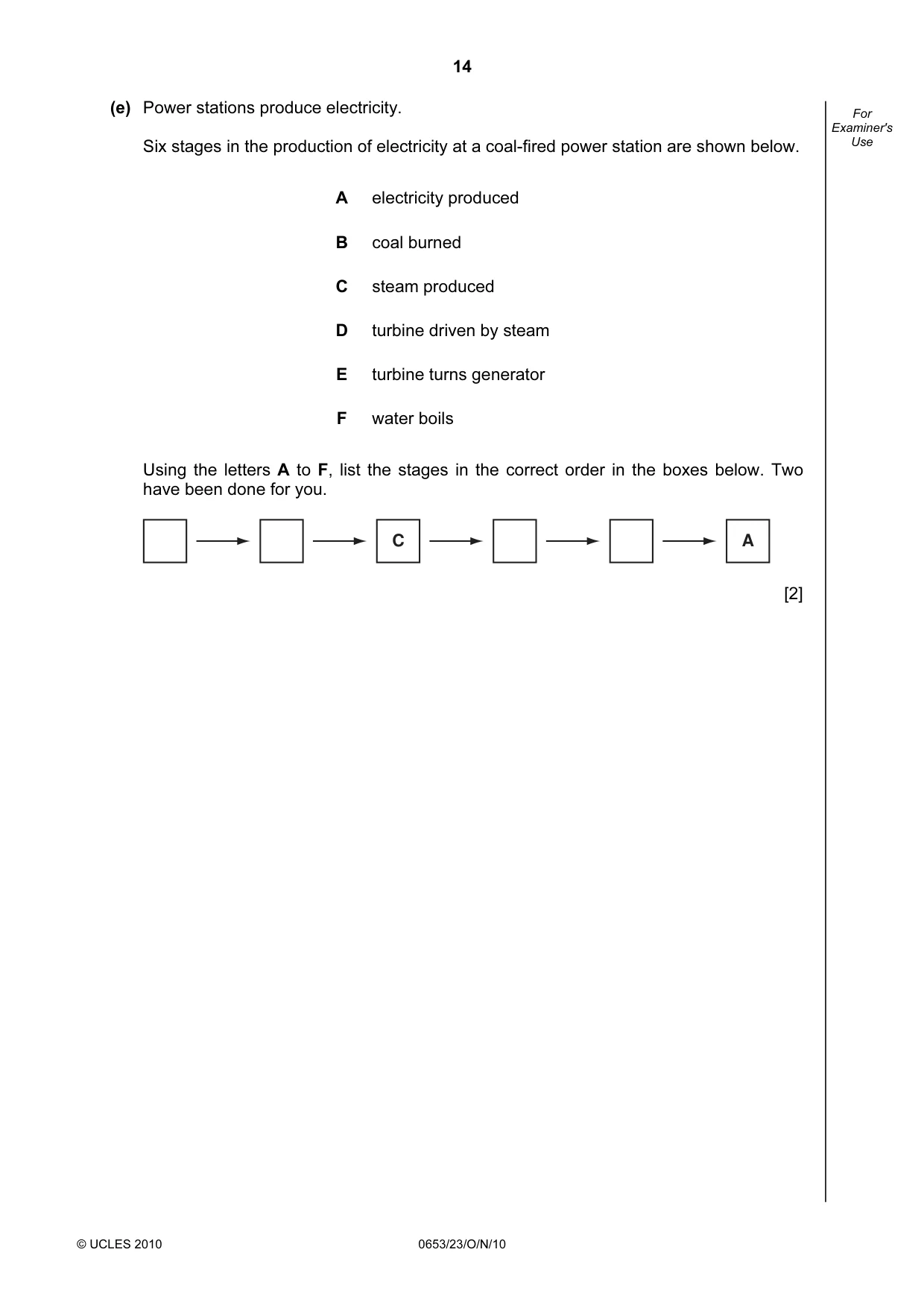 Cambridge IGCSE Science - Combined 0653 2010 Oct/Nov Paper 2 · Variant 3 question paper, page 14 of 24