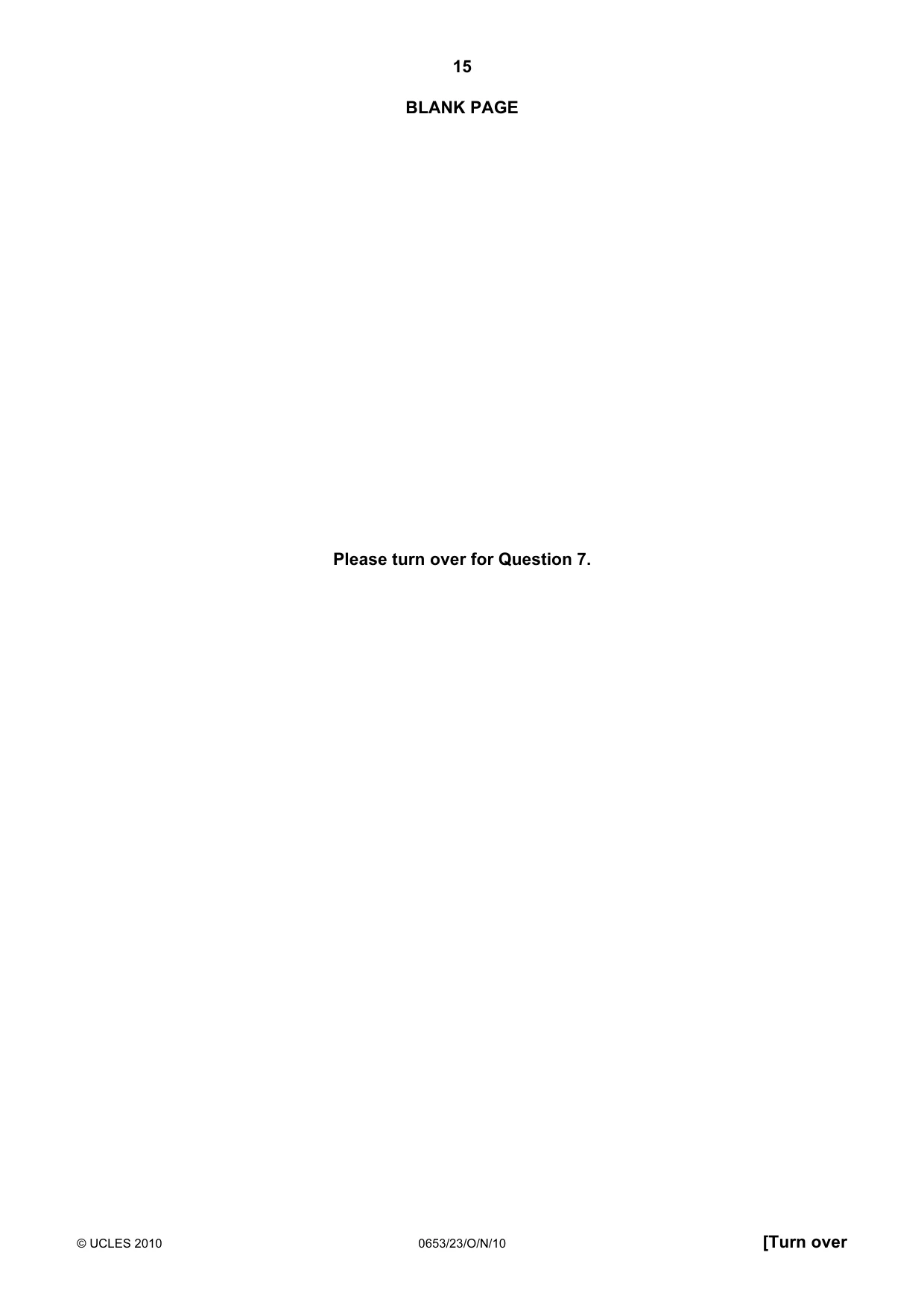 Cambridge IGCSE Science - Combined 0653 2010 Oct/Nov Paper 2 · Variant 3 question paper, page 15 of 24