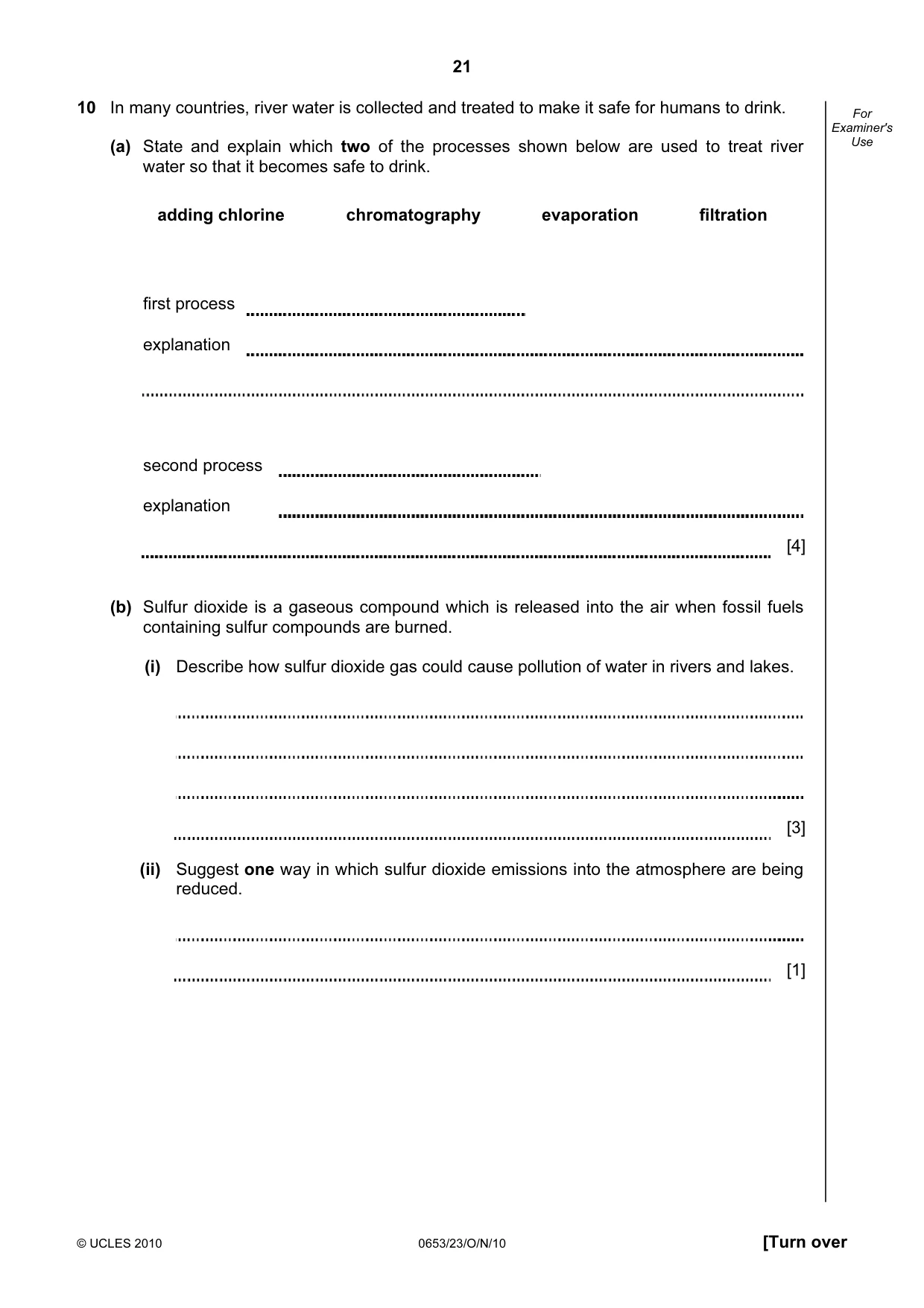 Cambridge IGCSE Science - Combined 0653 2010 Oct/Nov Paper 2 · Variant 3 question paper, page 21 of 24