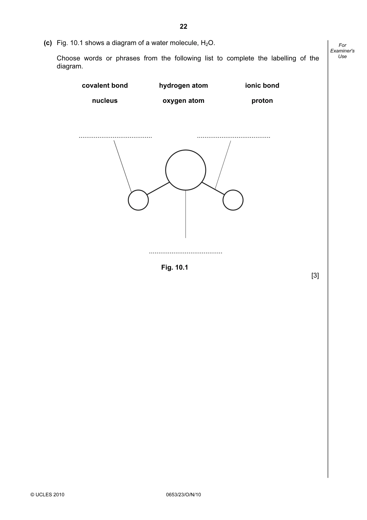 Cambridge IGCSE Science - Combined 0653 2010 Oct/Nov Paper 2 · Variant 3 question paper, page 22 of 24