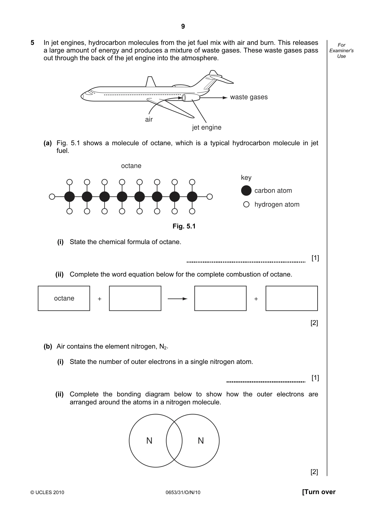 Cambridge IGCSE Science - Combined 0653 2010 Oct/Nov Paper 3 · Variant 1 question paper, page 9 of 20