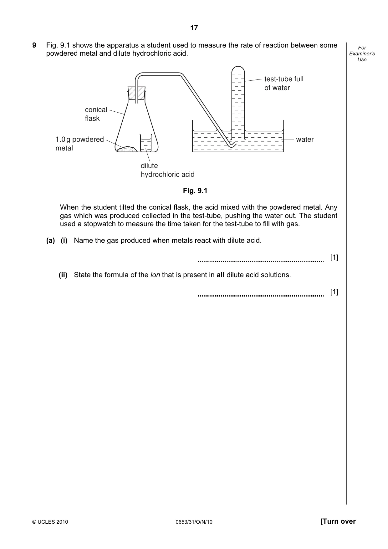 Cambridge IGCSE Science - Combined 0653 2010 Oct/Nov Paper 3 · Variant 1 question paper, page 17 of 20