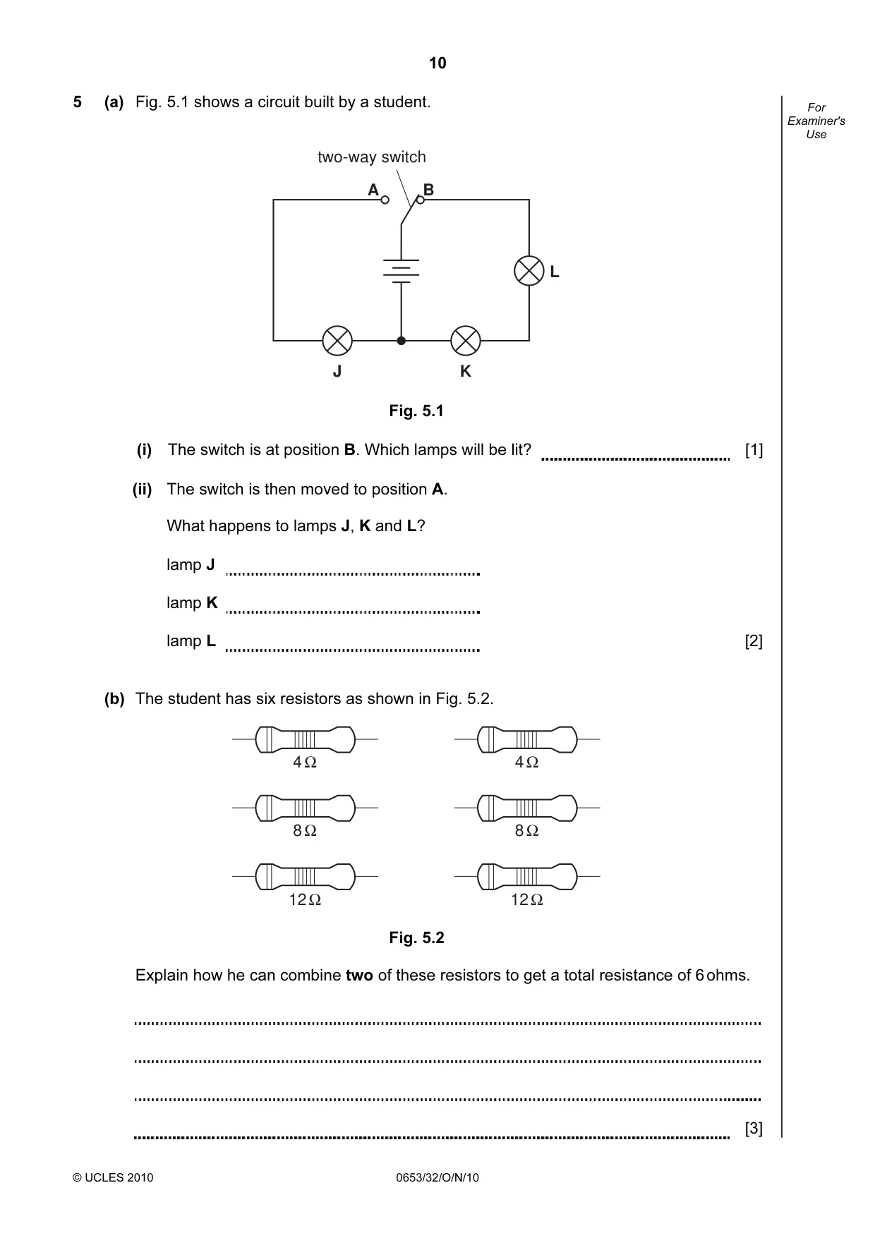 Cambridge IGCSE Science - Combined 0653 2010 Oct/Nov Paper 3 · Variant 2 question paper, page 10 of 20