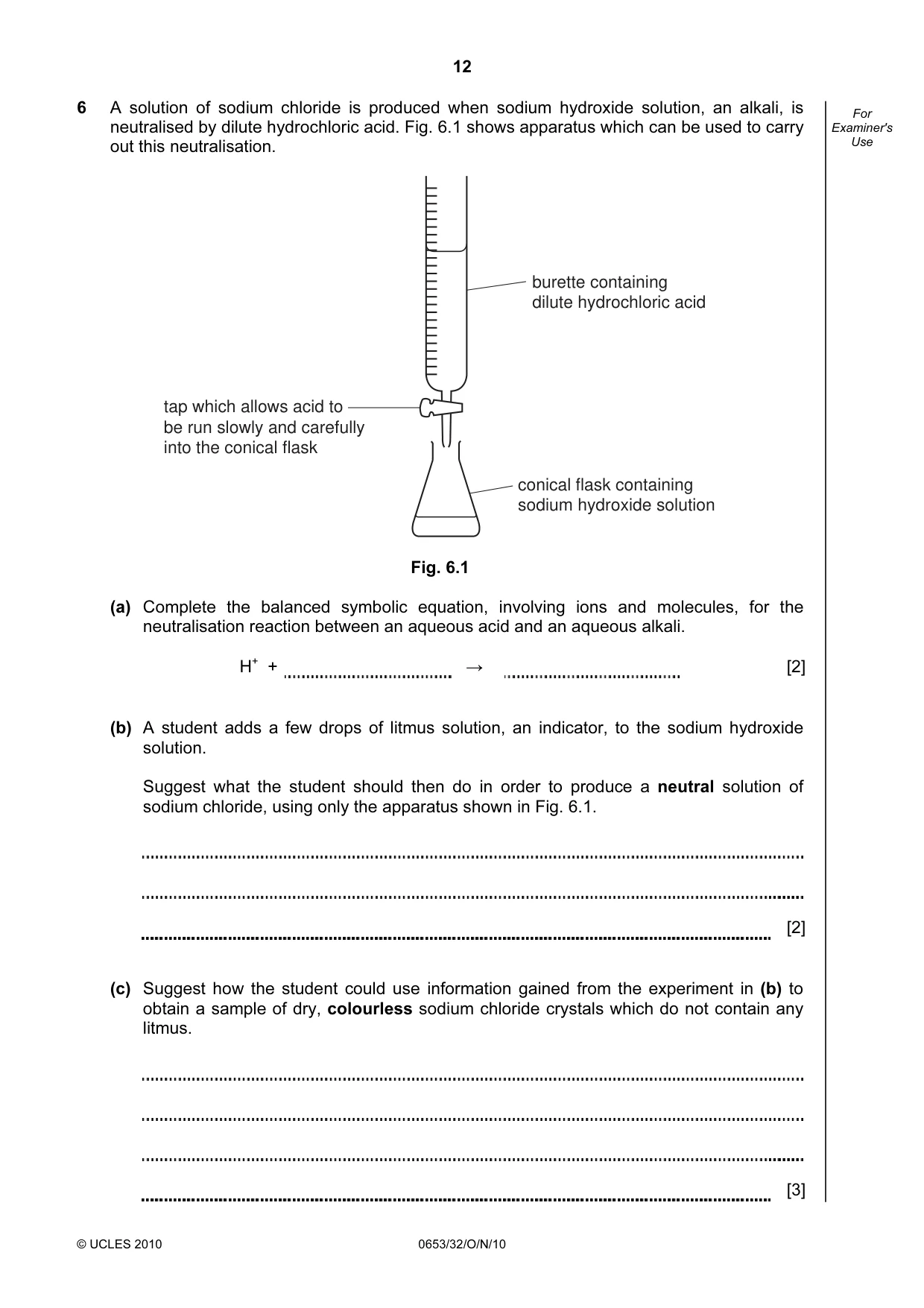 Cambridge IGCSE Science - Combined 0653 2010 Oct/Nov Paper 3 · Variant 2 question paper, page 12 of 20
