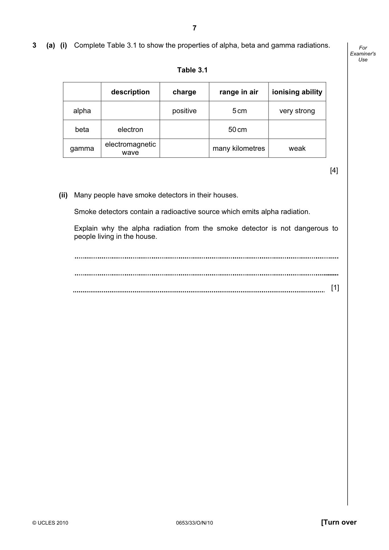 Cambridge IGCSE Science - Combined 0653 2010 Oct/Nov Paper 3 · Variant 3 question paper, page 7 of 20