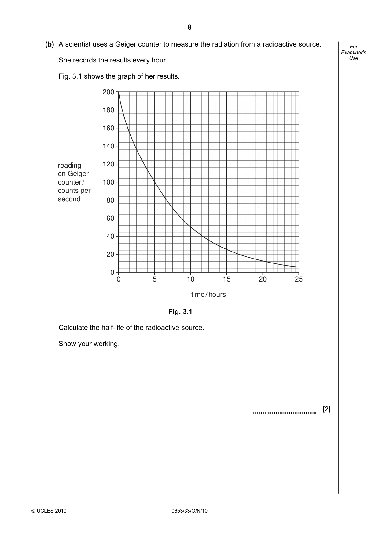 Cambridge IGCSE Science - Combined 0653 2010 Oct/Nov Paper 3 · Variant 3 question paper, page 8 of 20