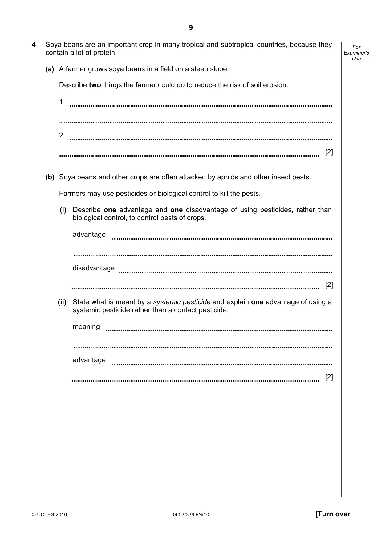Cambridge IGCSE Science - Combined 0653 2010 Oct/Nov Paper 3 · Variant 3 question paper, page 9 of 20