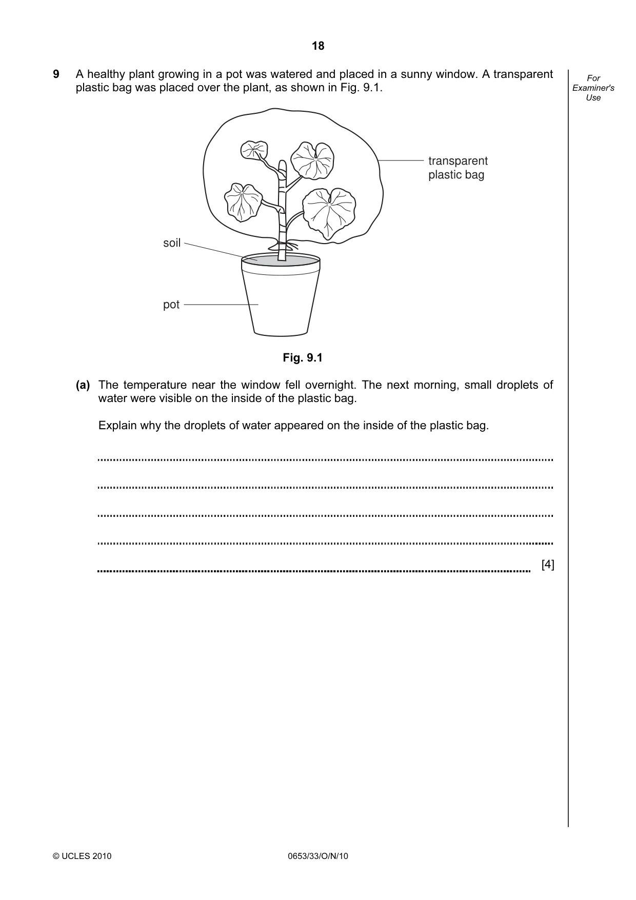 Cambridge IGCSE Science - Combined 0653 2010 Oct/Nov Paper 3 · Variant 3 question paper, page 18 of 20