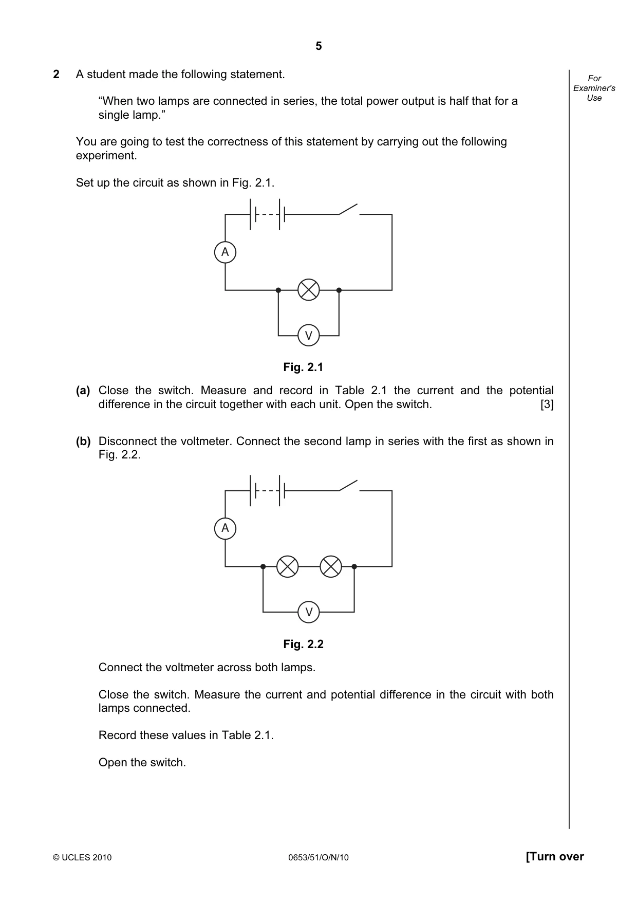 Cambridge IGCSE Science - Combined 0653 2010 Oct/Nov Paper 5 · Variant 1 question paper, page 5 of 12