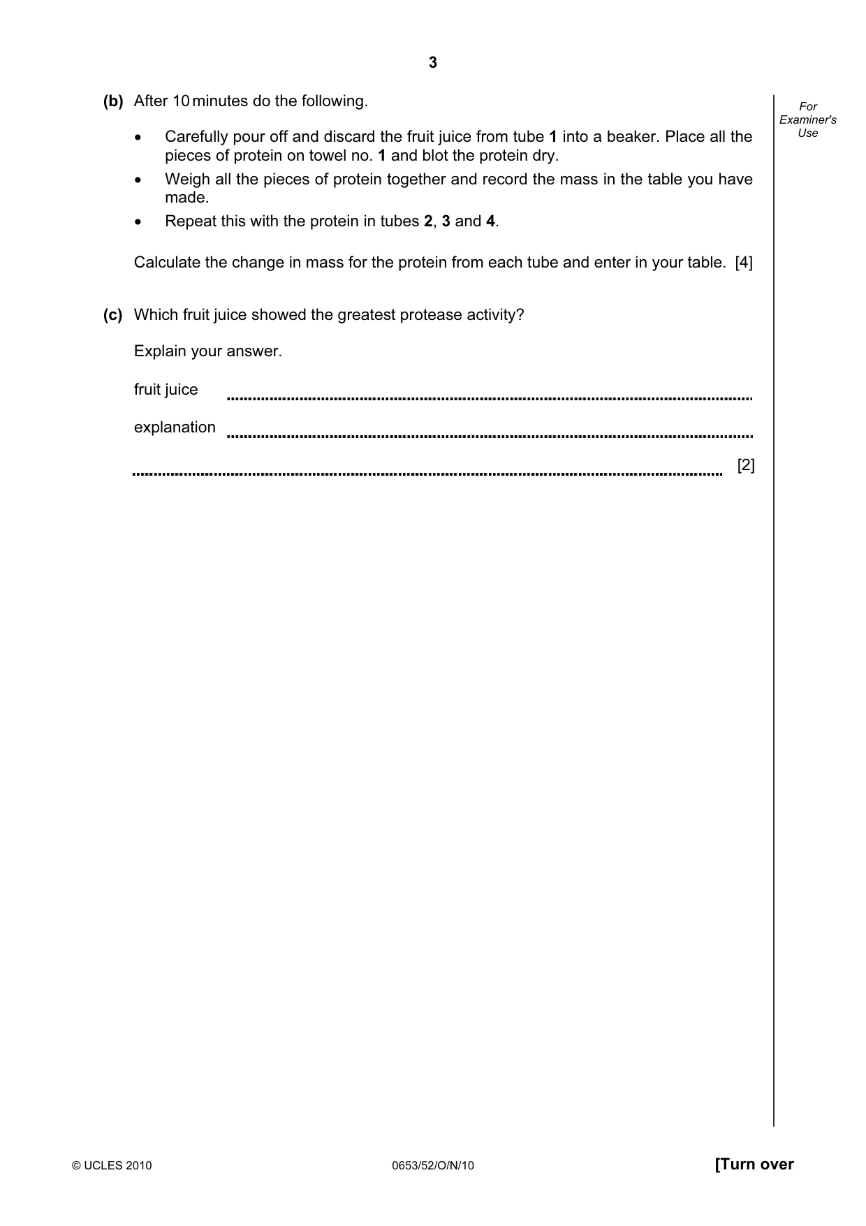 Cambridge IGCSE Science - Combined 0653 2010 Oct/Nov Paper 5 · Variant 2 question paper, page 3 of 12