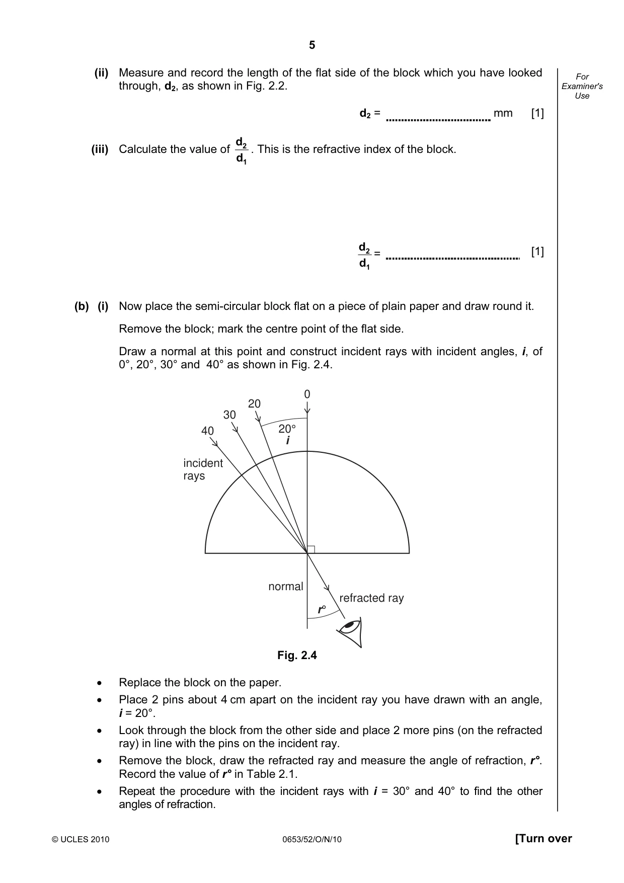 Cambridge IGCSE Science - Combined 0653 2010 Oct/Nov Paper 5 · Variant 2 question paper, page 5 of 12