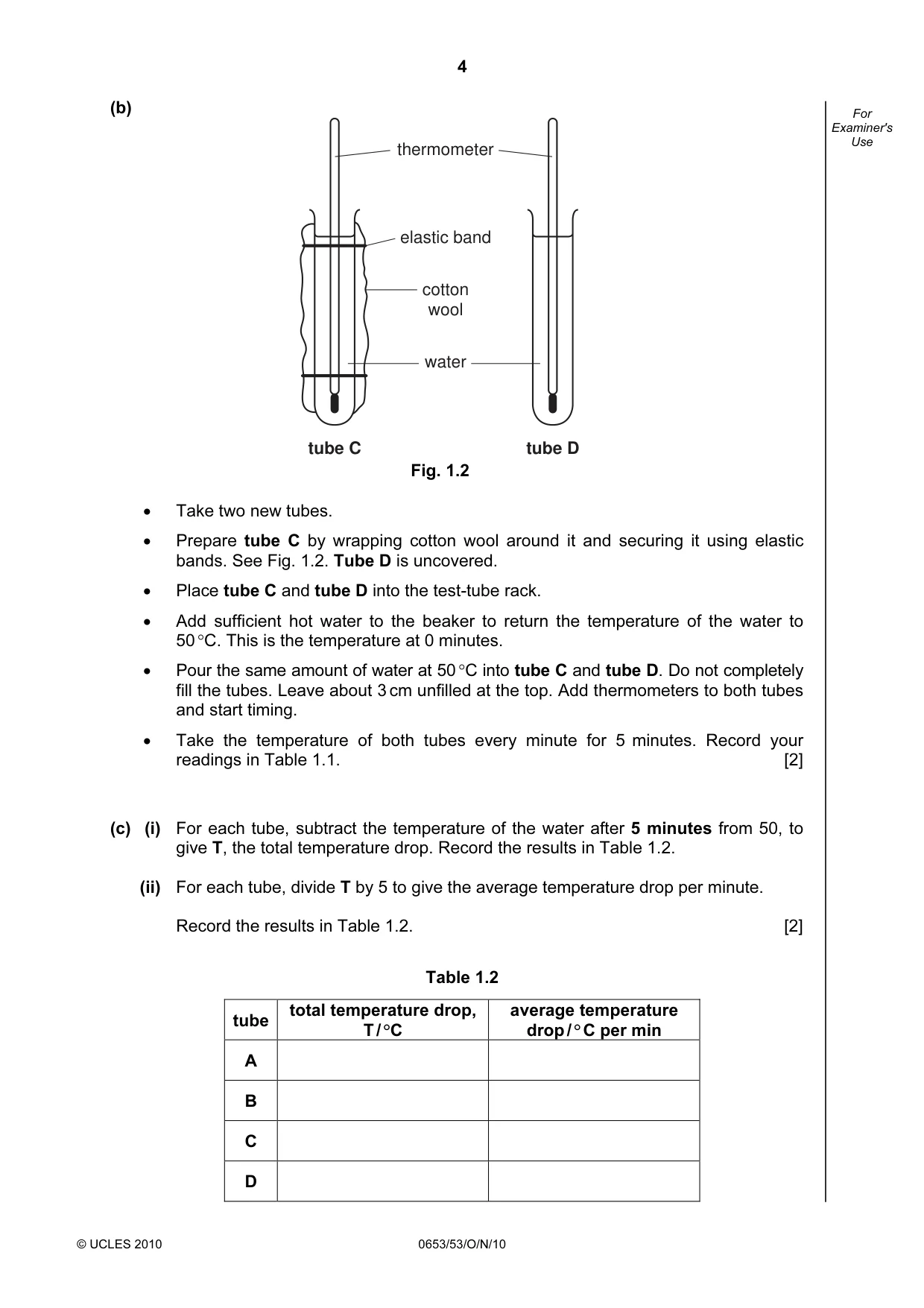 Cambridge IGCSE Science - Combined 0653 2010 Oct/Nov Paper 5 · Variant 3 question paper, page 4 of 12