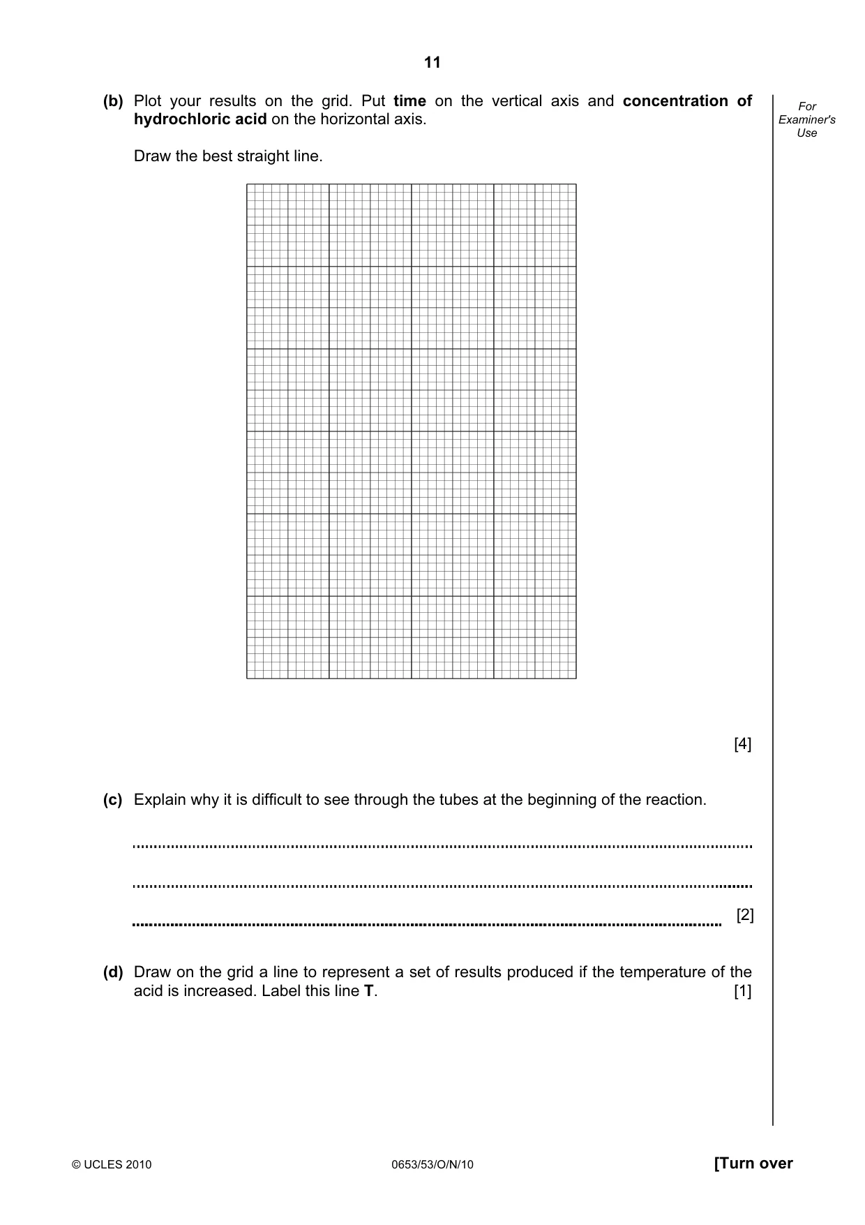 Cambridge IGCSE Science - Combined 0653 2010 Oct/Nov Paper 5 · Variant 3 question paper, page 11 of 12