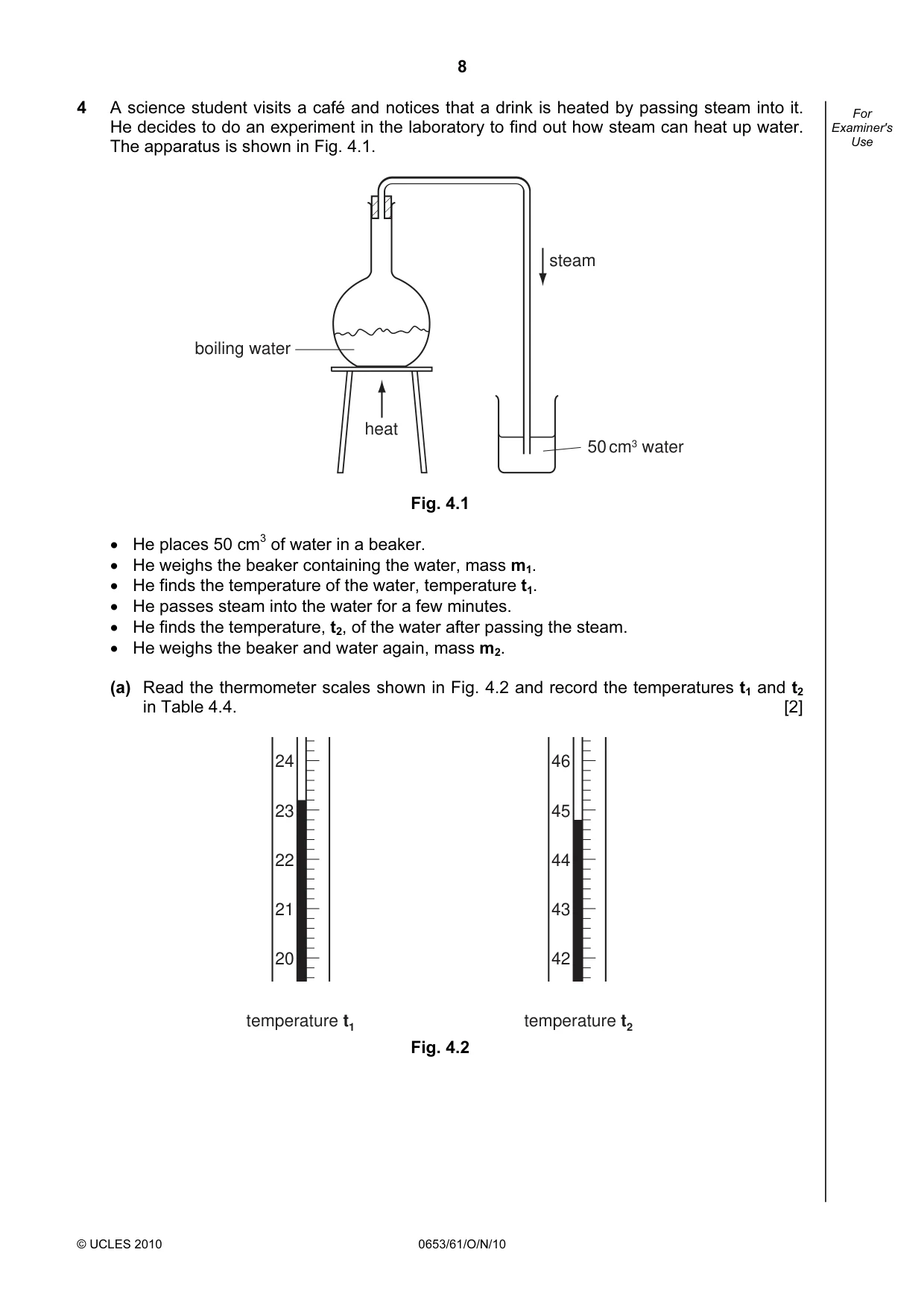 Cambridge IGCSE Science - Combined 0653 2010 Oct/Nov Paper 6 · Variant 1 question paper, page 8 of 16