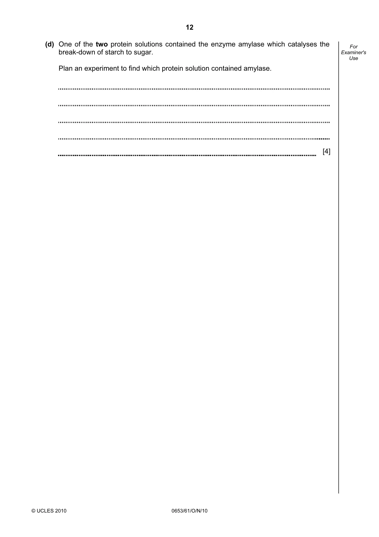Cambridge IGCSE Science - Combined 0653 2010 Oct/Nov Paper 6 · Variant 1 question paper, page 12 of 16