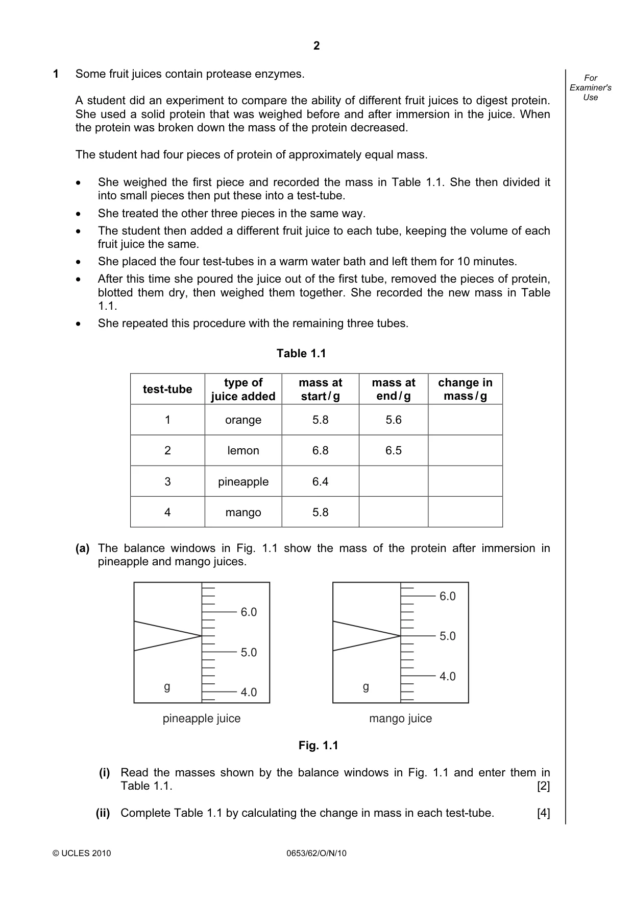 Cambridge IGCSE Science - Combined 0653 2010 Oct/Nov Paper 6 · Variant 2 question paper, page 2 of 24