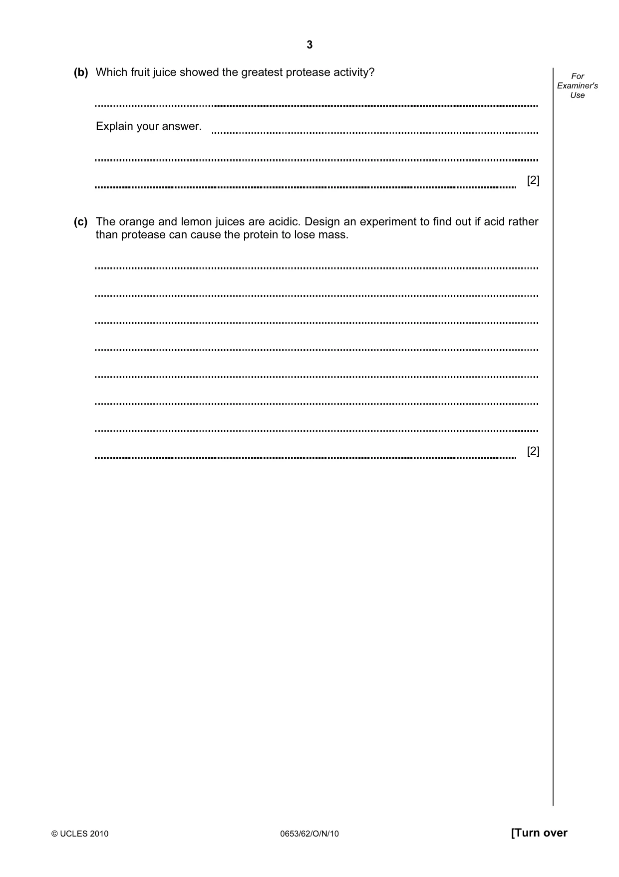 Cambridge IGCSE Science - Combined 0653 2010 Oct/Nov Paper 6 · Variant 2 question paper, page 3 of 24