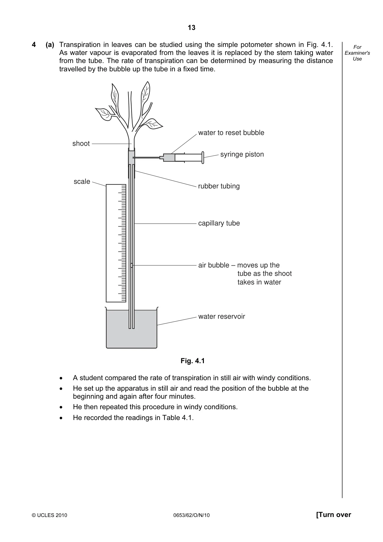 Cambridge IGCSE Science - Combined 0653 2010 Oct/Nov Paper 6 · Variant 2 question paper, page 13 of 24